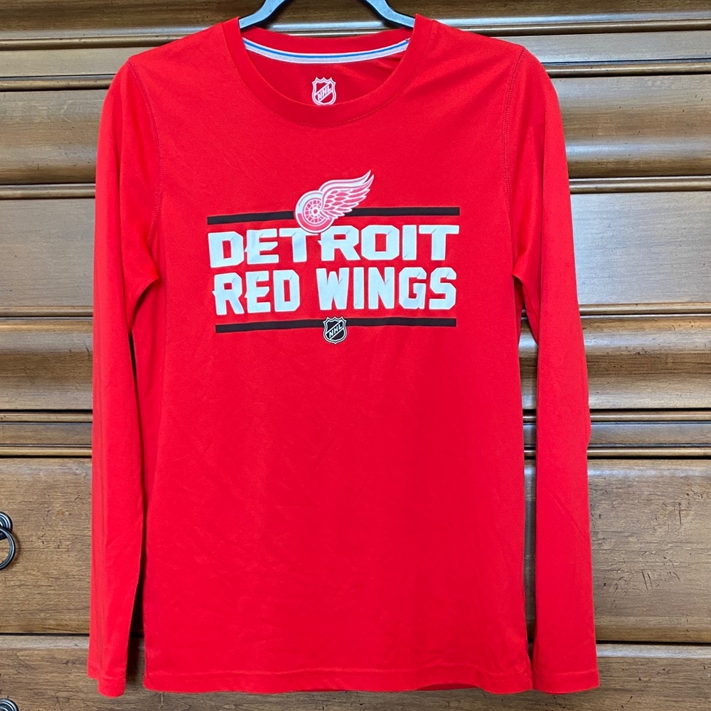 NHL Detroit Red Wings Dri Tek Long Sleeve Shirt Large 14/16